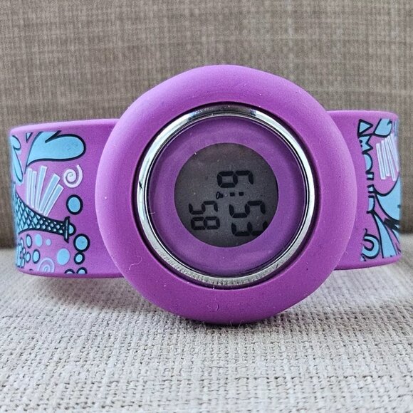 Digi-Tek Wrist Watch Slap Strap Purple Digital Wrist Watch - Picture 1 of 13